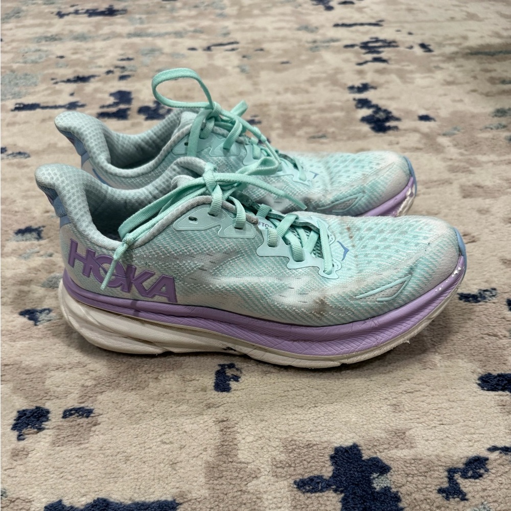 Hoka Pastel Mint and Lavender Sneakers - Picture 4 of 8